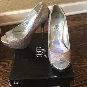 Deb open toe glitter platform